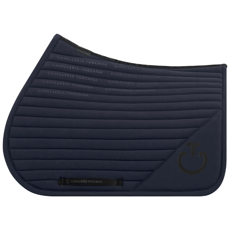 Tapis De Selle Cavalleria Toscana Logo Print Jersey Jumping MARINE