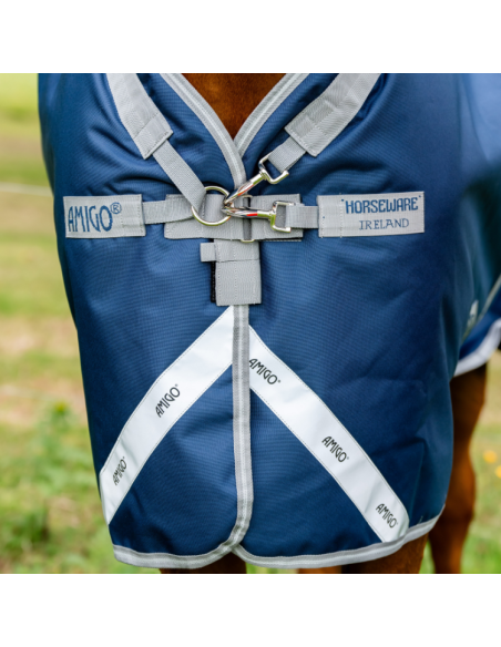 Couverture D'extérieur Horseware Amigo Bravo 12 Plus 0g MARINE/GRIS ORAGE/ARGENT