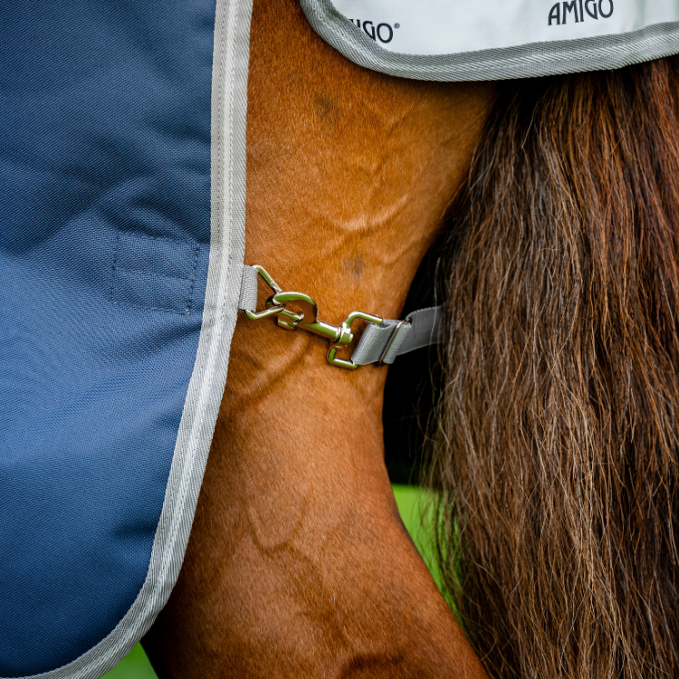 Couverture D'extérieur Horseware Amigo Bravo 12 Plus 0g MARINE/GRIS ORAGE/ARGENT