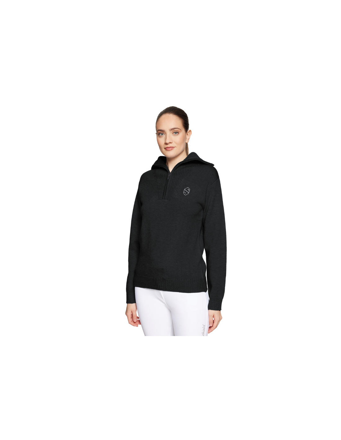 Pull femme en laine d'alpaga à capuche col avec des lacets