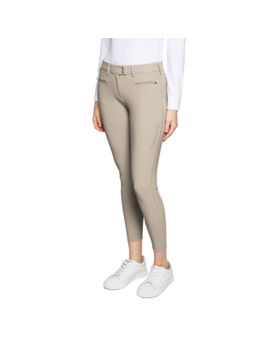 38, Bleu fumée 6000: Culotte d'équitation pour femme Liv Hight Waist en cuir pleine fleur