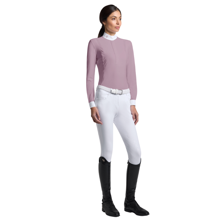 Polo Cavalleria Toscana Perforated L/S LILAS