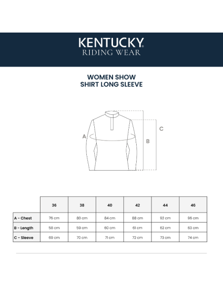 Chemise De Concours Kentucky Classic Manches Longues Femme TAILLE