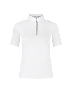 Chemise De Concours Kentucky Classic Tirette Pailletée Manches Courtes Femme BLANC