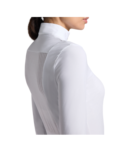 Polo Cavalleria Toscana Warm Jacquard Insert L/S BLANC
