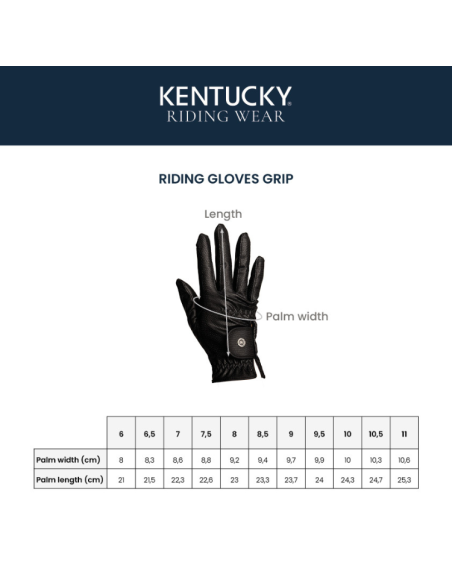 Gants d'Equitation Kentucky Avec Grip Et Paillettes TAILLE