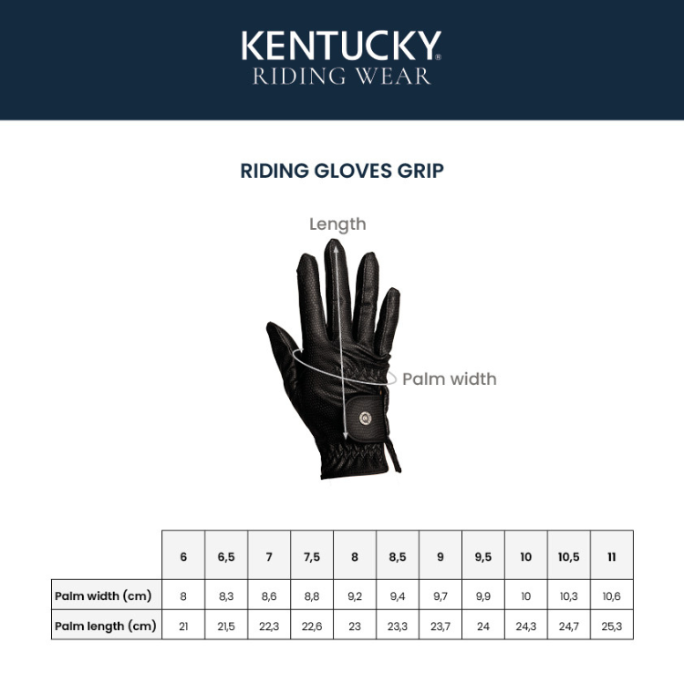 Gants d'Equitation Kentucky Avec Grip Et Paillettes TAILLE