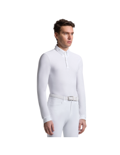 Polo Cavalleria Toscana Warm L/S BLANC