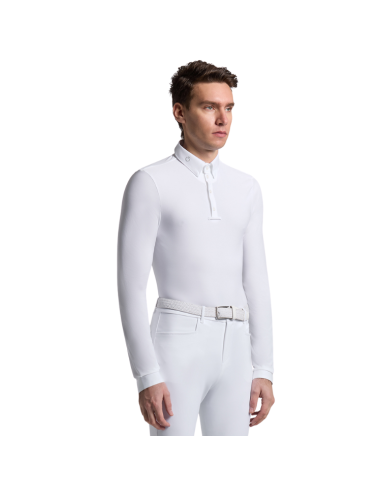 Polo Cavalleria Toscana Warm L/S BLANC