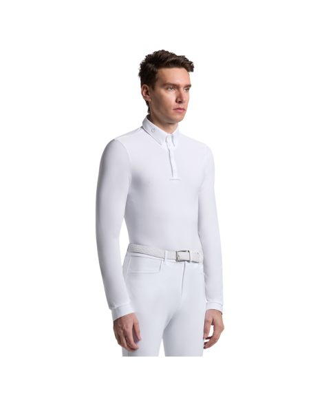 Polo Cavalleria Toscana Warm L/S BLANC