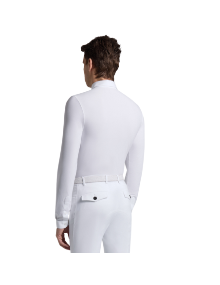 Polo Cavalleria Toscana Warm L/S BLANC