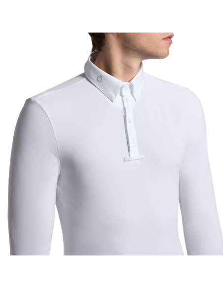 Polo Cavalleria Toscana Warm L/S BLANC