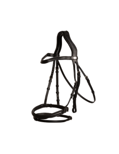 Bridon Dy'on Muserolle Combinée en Cuir Souple NOIR