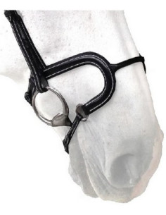 Muserolle Silver Crown H cuir Rond noir