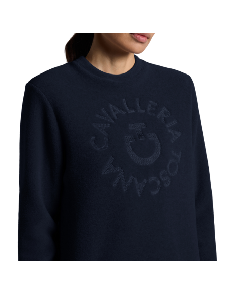 Pull Cavalleria Toscana Fleece Crew Neck MARINE