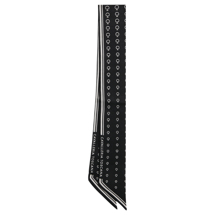 Foulard Cavalleria Toscana En Soie Jacquard Logo NOIR