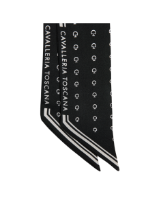 Cavalleria Toscana Silk Jacquard Logo Scarf 2