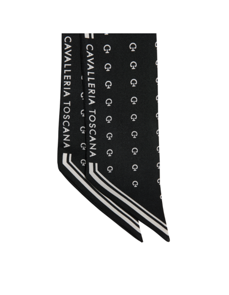 Foulard Cavalleria Toscana En Soie Jacquard Logo NOIR