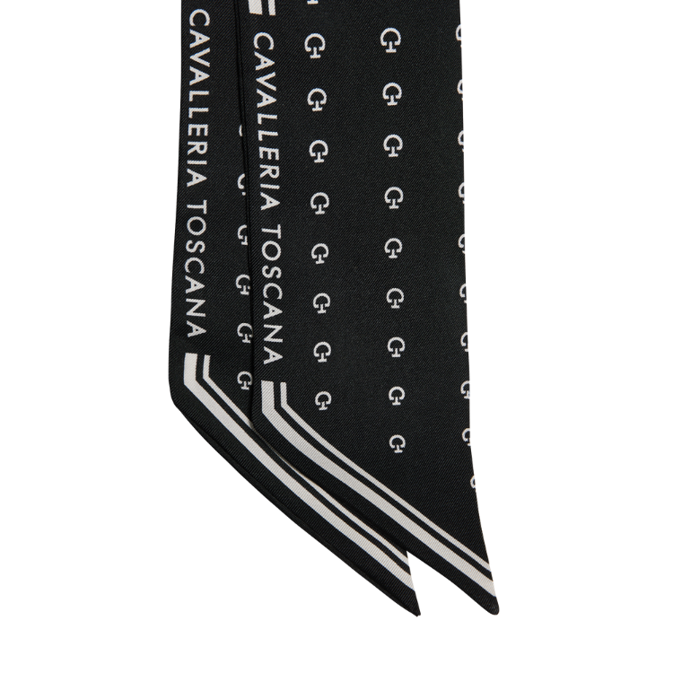 Foulard Cavalleria Toscana En Soie Jacquard Logo NOIR