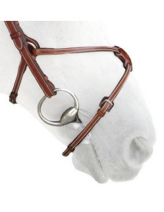 Muserolle croisée Silver Crown cognac