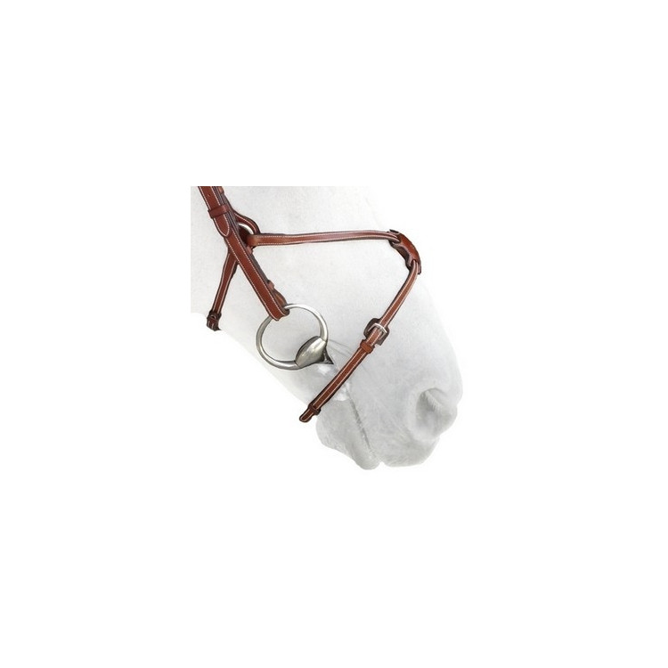 Muserolle croisée Silver Crown cognac