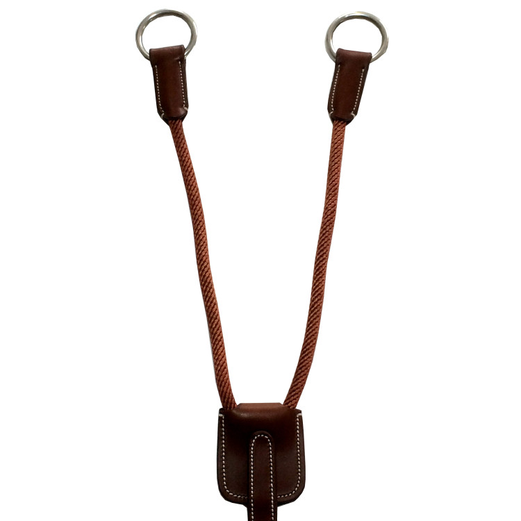 Fourche de martingale Silver Crown cuir/corde cognac