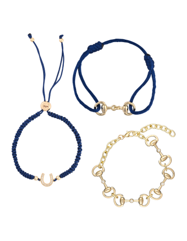 Set 3 Bracelets HV Polo Mix And Match NOIR/ARGENT