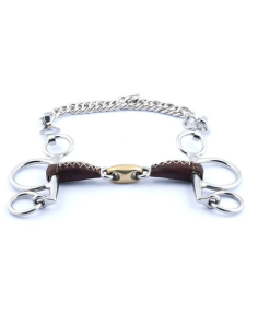 Jump'In French Mouth Small Cheek Pelham Leather Covered Bit