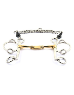 Jump'In Full Cheek Twisted Pelham Gag Bit With A Flat