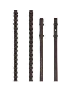 Rênes LeMieux Tressées Surpiquées Hunter NOIR 2