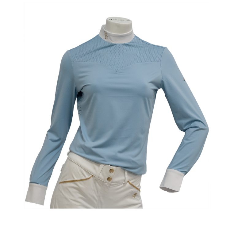 Polo De Concours Flags & Cup Isadora Manches Longues BLEU CIEL
