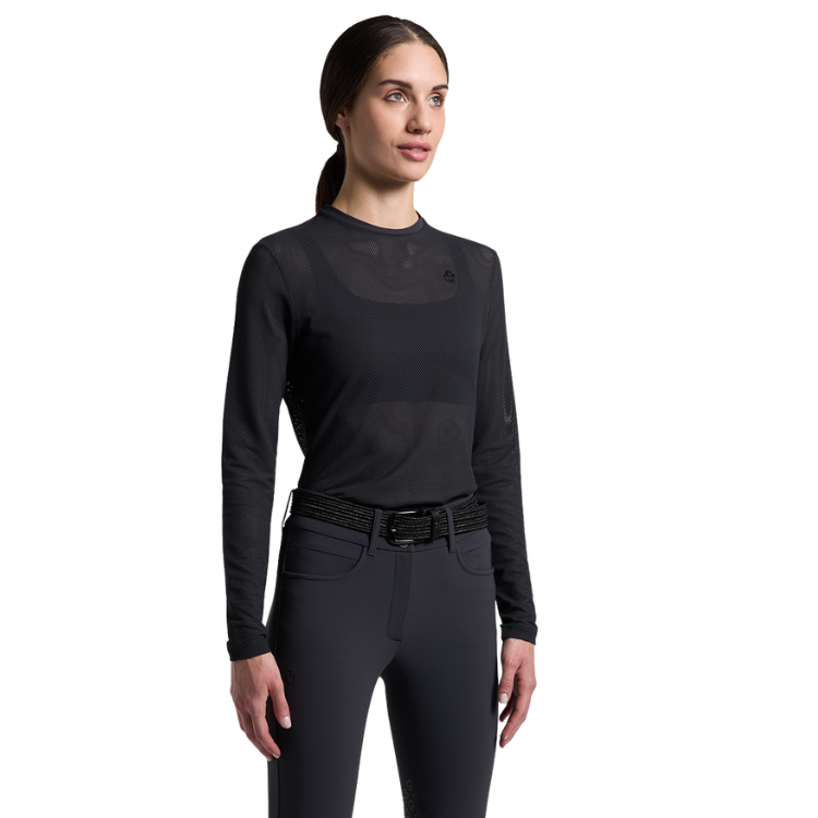 T-Shirt Cavalleria Toscana Jersey Performance L/S OCEAN BLUE