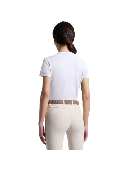 T-Shirt Cavalleria Toscana Floral Embroidery BLANC