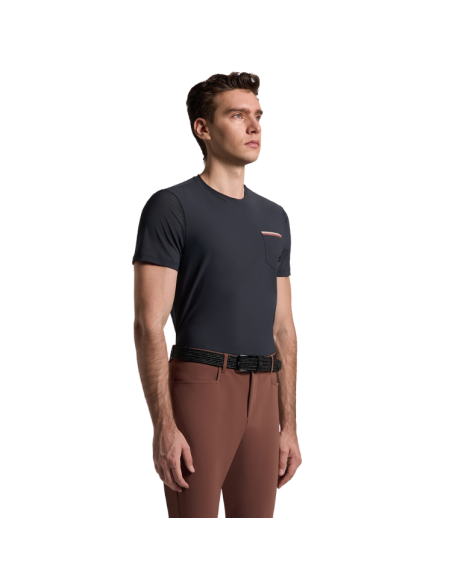 T-Shirt Cavalleria Toscana Jersey Pocket OCEAN BLUE