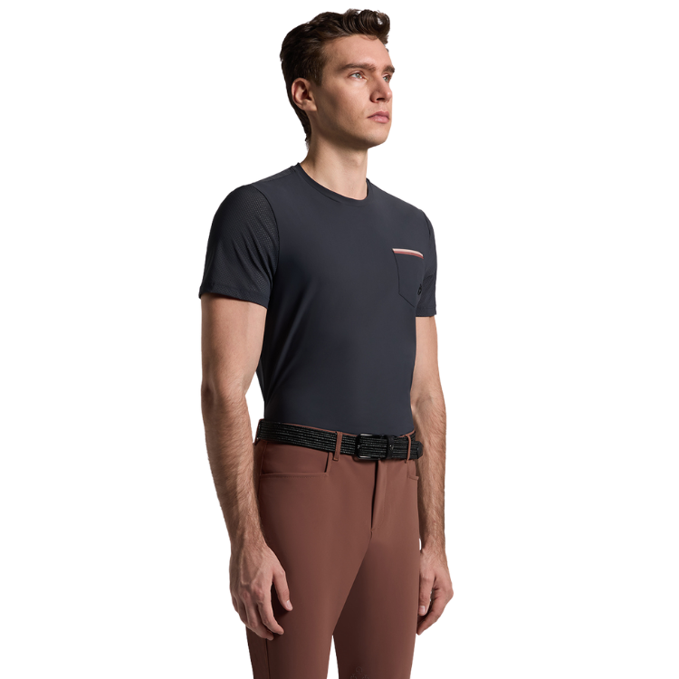 T-Shirt Cavalleria Toscana Jersey Pocket OCEAN BLUE