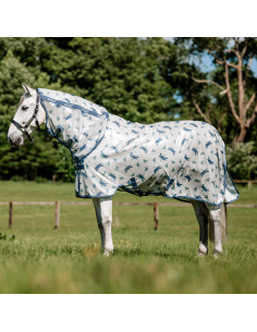 Chemise Anti-Mouches Horseware Amigo Intégrale LIBELLULES/ARGENT/BLEU