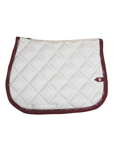 Tapis de selle Silver Crown Double Carré BLANC/BORDEAUX/BORDEAUX