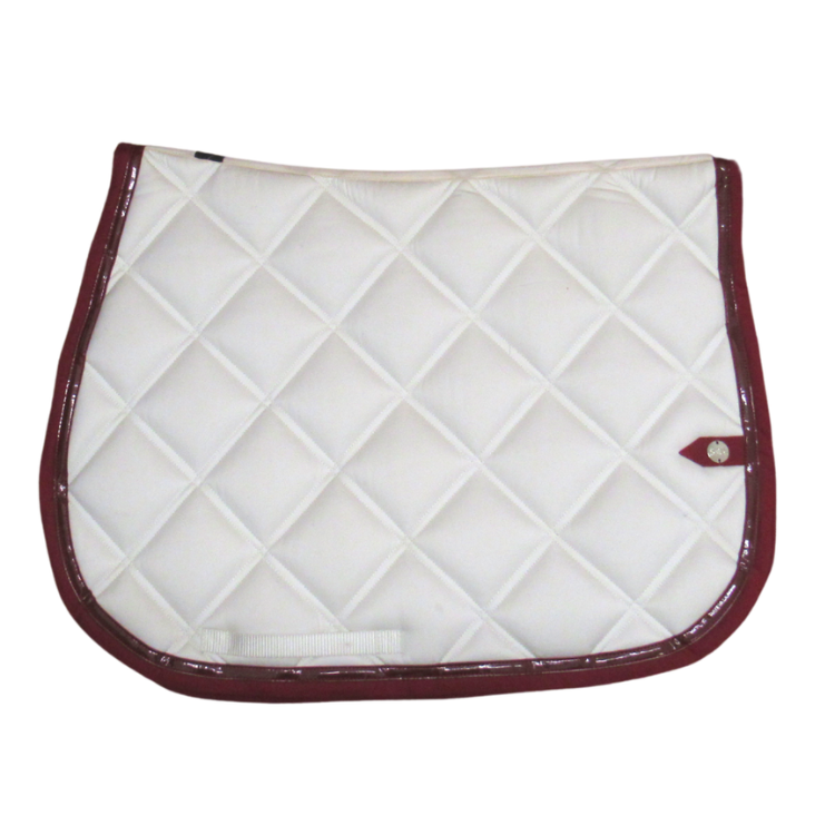 Tapis de selle Silver Crown Double Carré BLANC/BORDEAUX/BORDEAUX