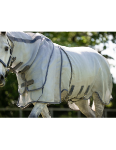 Couverture Anti-Mouches Horseware Optimo Protector Plus ARGENT/GRIS ORAGE/ARGENT 2