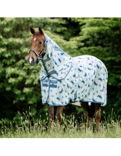 Chemise Anti-Mouches Horseware Amigo Bug Plus LIBELLULES/ARGENT/BLEU
