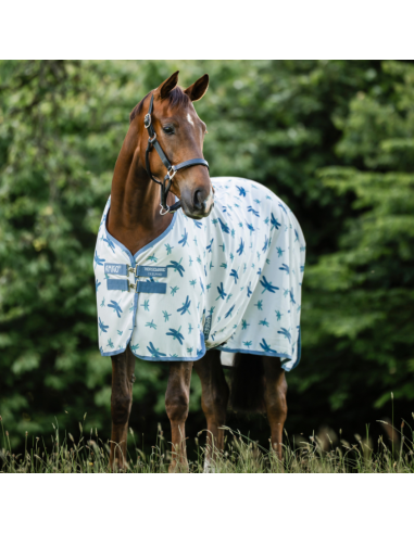 Couverture Anti-Mouches Horseware Amigo Bug Rug LIBELLULES/ARGENT/BLEU