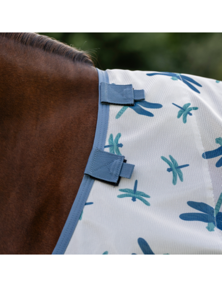 Couverture Anti-Mouches Horseware Amigo Bug Rug LIBELLULES/ARGENT/BLEU