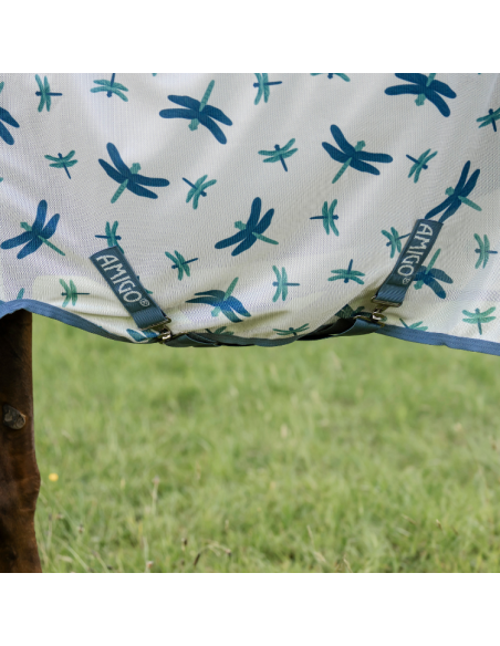 Couverture Anti-Mouches Horseware Amigo Bug Rug LIBELLULES/ARGENT/BLEU