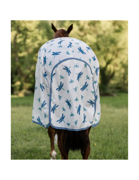 Couverture Anti-Mouches Horseware Amigo Bug Rug LIBELLULES/ARGENT/BLEU