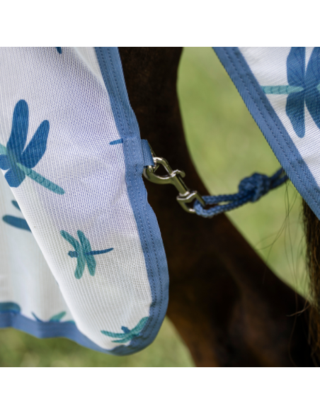 Couverture Anti-Mouches Horseware Amigo Bug Rug LIBELLULES/ARGENT/BLEU