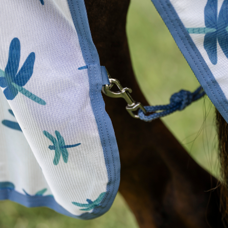 Couverture Anti-Mouches Horseware Amigo Bug Rug LIBELLULES/ARGENT/BLEU