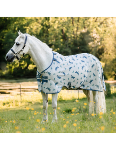 Couverture Anti-Mouches Horseware Bug Rug Pony LIBELLULES/ARGENT/BLEU