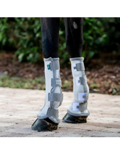 Guêtres Anti-Mouches Horseware Flyboots ARGENT/GRIS/ARGENT