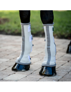 Guêtres Anti-Mouches Horseware Flyboots ARGENT/GRIS/ARGENT 2