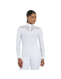 Polo De Concours LeMieux Emily Manches Longues Femme BLANC